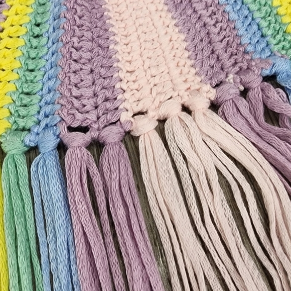 🌈 Rainbow Fringe Crocheted Bikini Top 🌈 - Picture 2 of 12